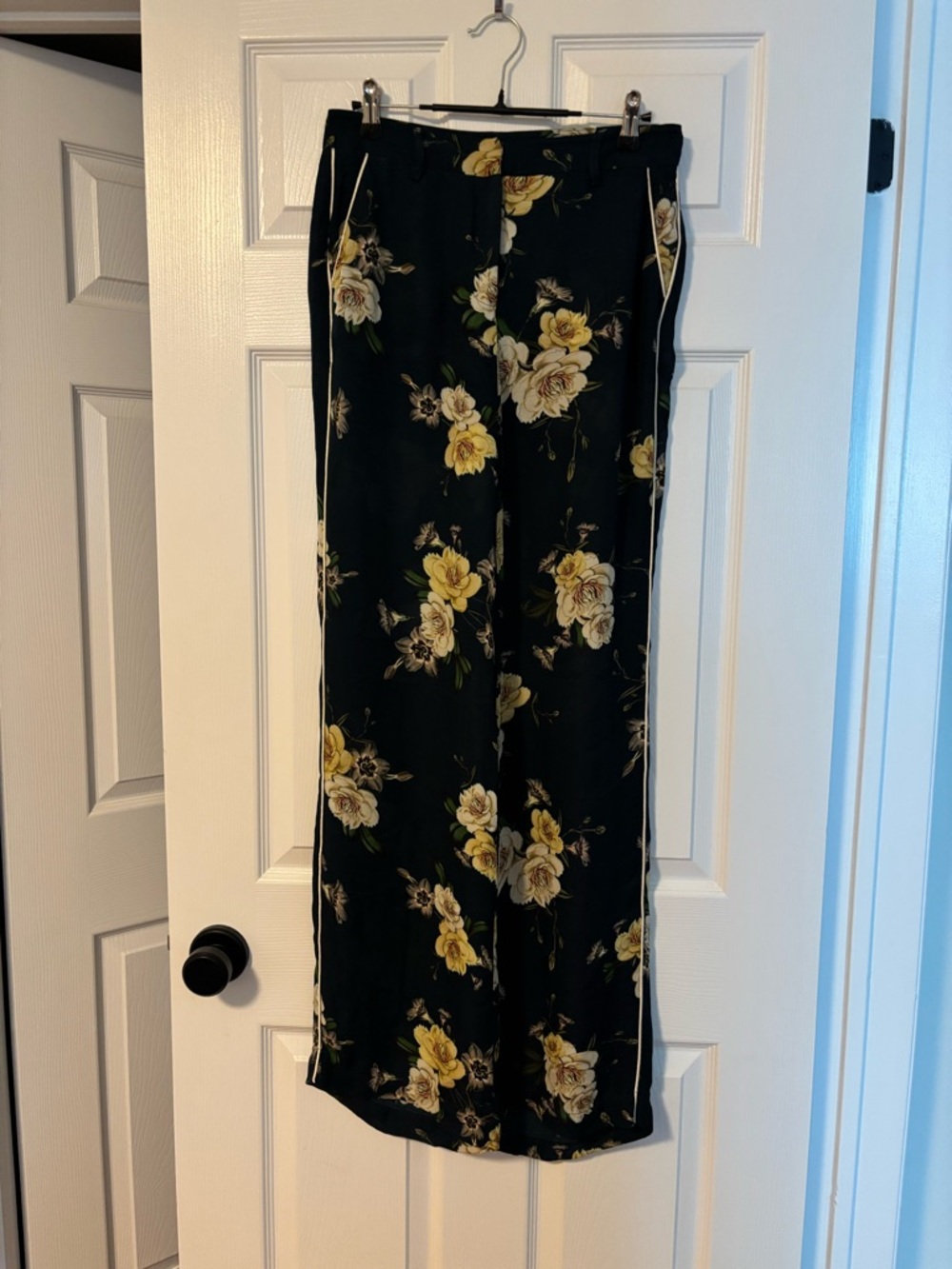 Nicholas sheer floral silk pants